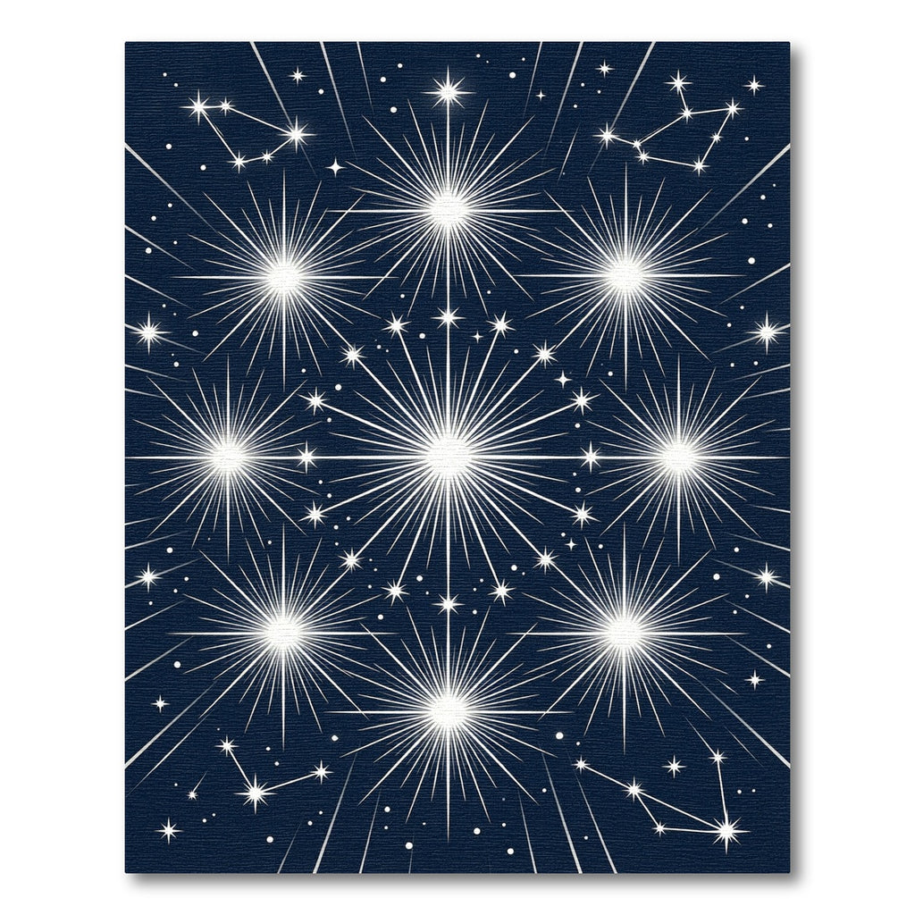 Celestial Midnight Starburst Geometric Rug