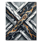 Abstract Marble Onyx Gold Geometric Lattice Rug