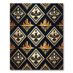 Black Gold Southwestern Eagle Desert Rug