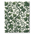 Lush Emerald Foliage Scrolling Vine Tapestry Rug
