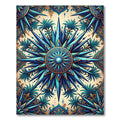 Cerulean Starburst Geometric Medallion Rug
