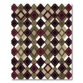 Geometric Argyle Burgundy and Brown Rug