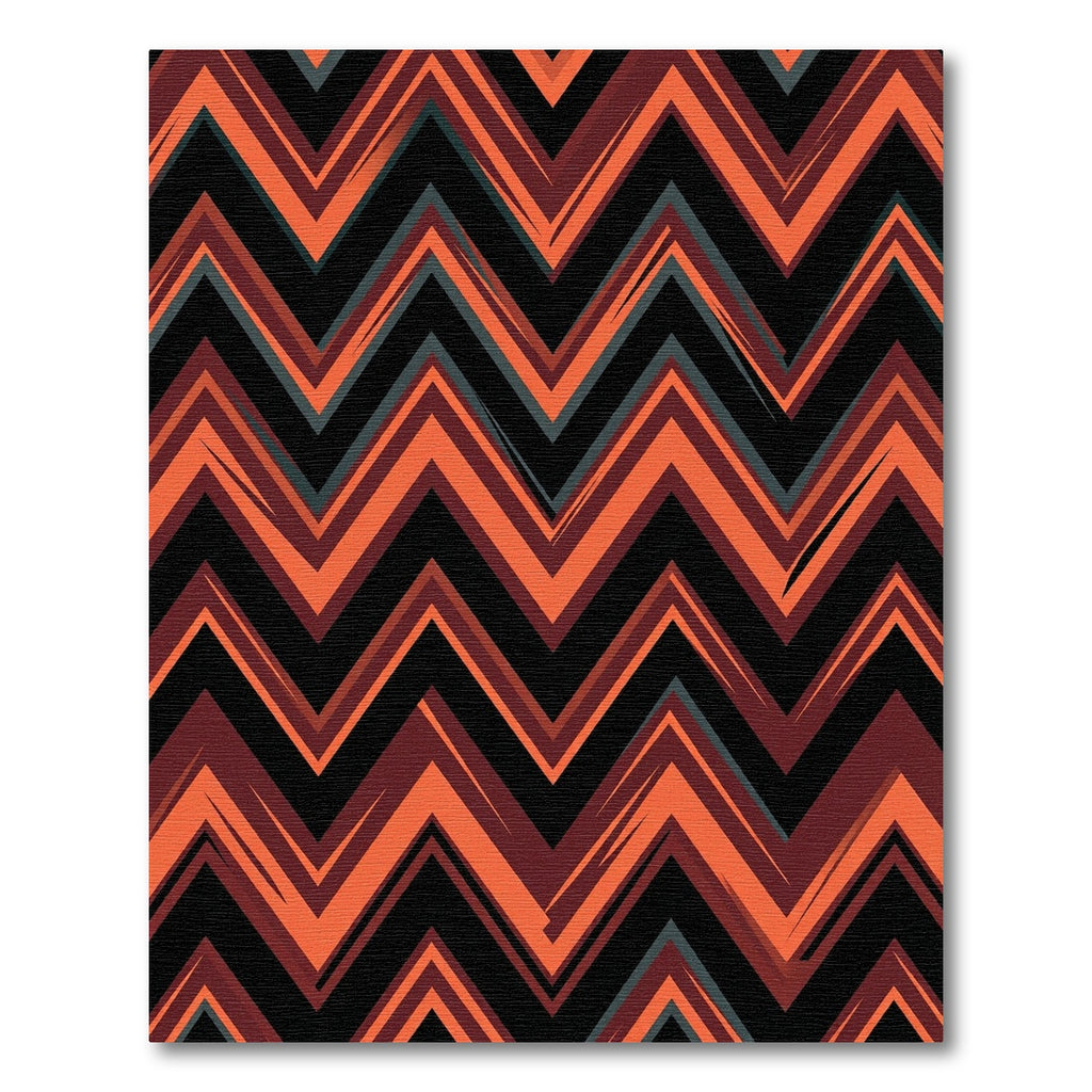 Bold Orange Burnt Sienna Zigzag Rug