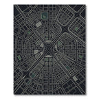 Abstract Cityscape Black White Grid Rug