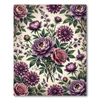 Vibrant Purple Dahlia Rose Bouquet Rug