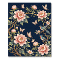 Enchanting Peony Blossom Butterfly Garden Rug