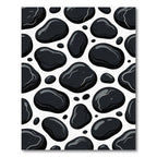 Glossy Black Pebbles Scatter Rug