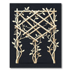 Beige Cream Trellis Vine Garden Art Rug