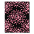 Dark Pink Chrysanthemum Floral Art Rug