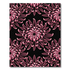 Dark Pink Chrysanthemum Floral Art Rug