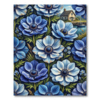 Blue Anemone Floral Coastal Meadow Rug