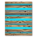 Wood Grain Blue Horizontal Stripes Rug