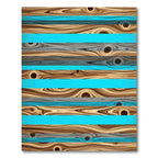 Wood Grain Blue Horizontal Stripes Rug