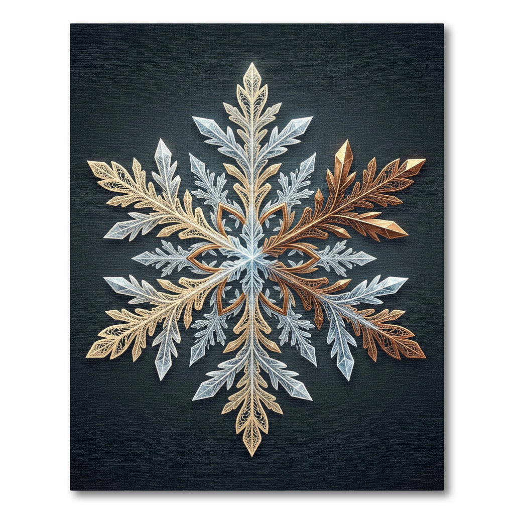 Metallic Gold and Silver Snowflake Rug