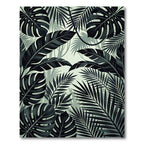 Monstera Palm Dark Forest Panorama Rug