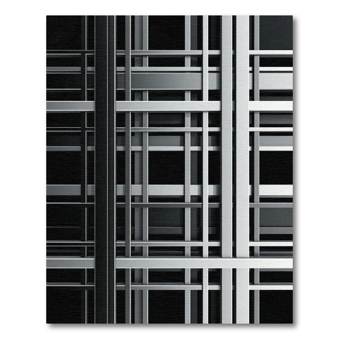 Sophisticated Monochrome Geometric Linear Grid Rug