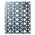 Modern Slate Blue Geometric Lattice Rug