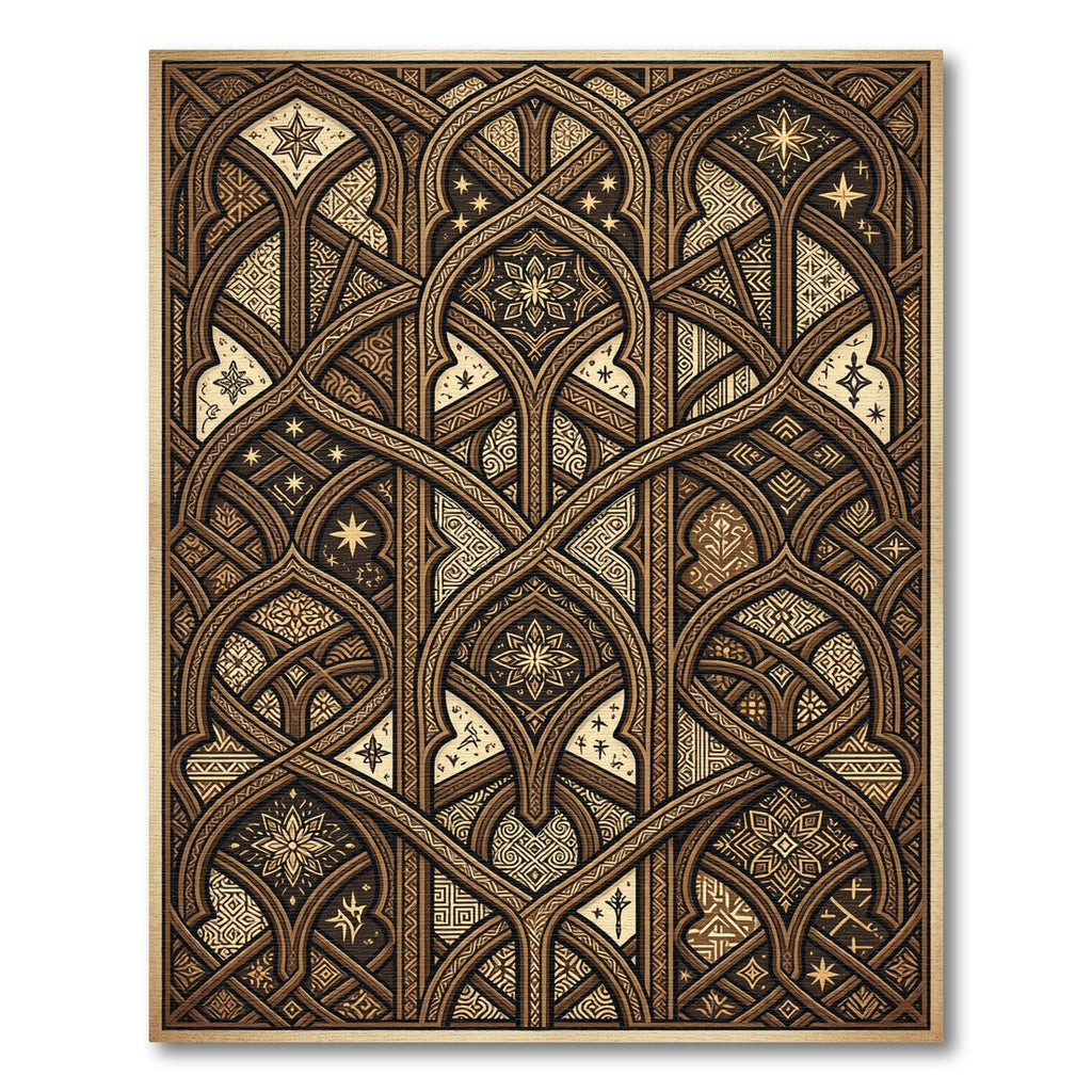 Gothic Bronze Archway Celestial Starry Accent Rug