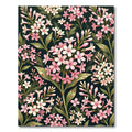 Elegant Pink Blossom Floral Dark Garden Rug