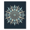 Celestial Sky Blue Sunburst Mandala Rug