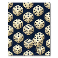 Classic Ivory Dice Isometric Navy Background Rug