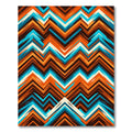 Vibrant Chevron Zigzag Turquoise Burnt Orange Rug