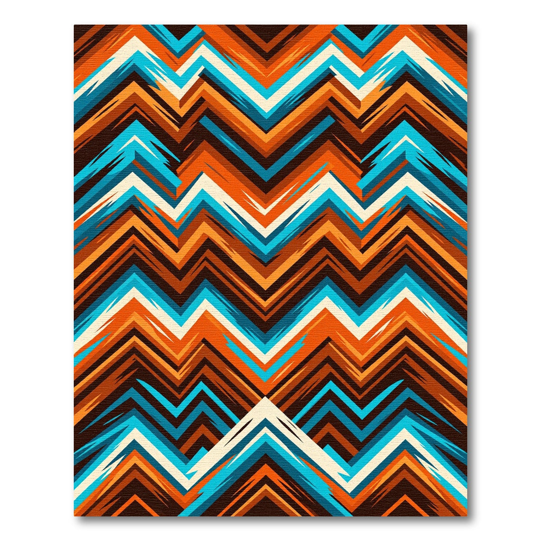 Vibrant Chevron Zigzag Turquoise Burnt Orange Rug