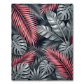 Moody Pink and Silver Tropical Palm Rug