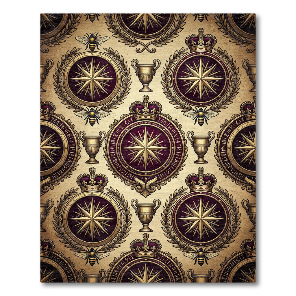 Royal Gold Crowned Medallion Bee Rug