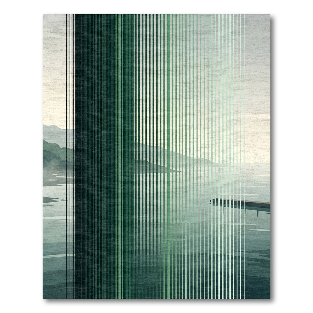 Modern Forest Gradient Vertical Stripe Rug