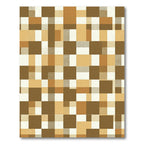 Earthy Toned Geometric Block Grid Rug
