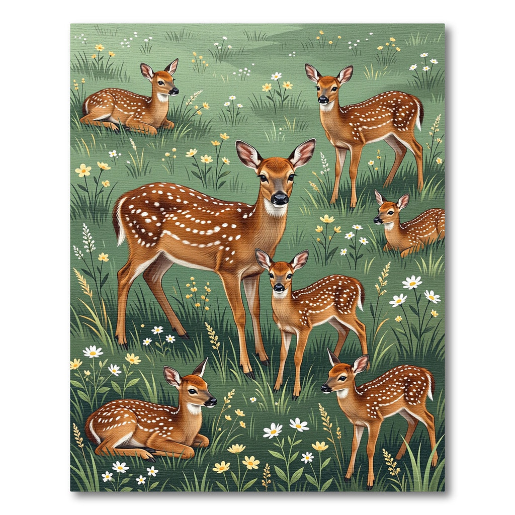 Enchanted Fawn Meadow Wildflower Rug