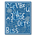 Blue Whimsical Aquatic Animals Alphabet Rug
