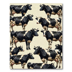 Black and White Holstein Cow Herd Rug