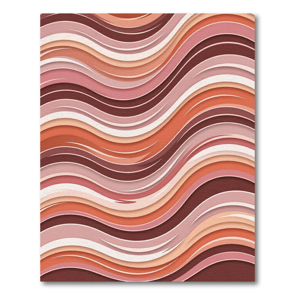 Warm Tones Abstract Wavy Stripes Rug