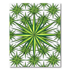 Vibrant Lime Green Starburst Fractal Rug