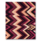 Crimson Peach Chevron Stripes Rug