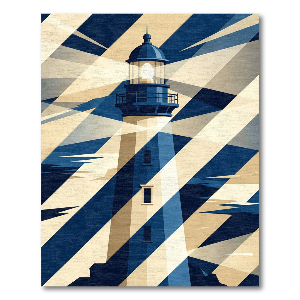 Graphic Blue and Cream Beacon Ray Rug