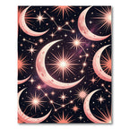 Cosmic Pink Moon Stars Night Sky Rug