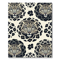 Monochromatic Snow Leopard Heads Animal Art Rug