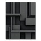 Monochrome Geometric Interlocking Shapes Rug