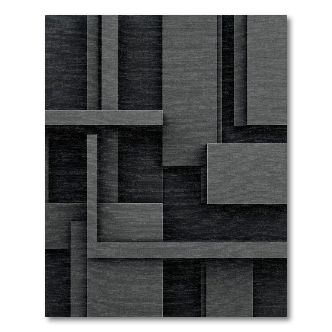 Monochrome Geometric Interlocking Shapes Rug