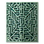 Mint Green Geometric Maze Rug