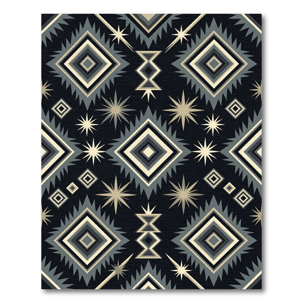 Geometric Diamond Starburst Navajo Rug