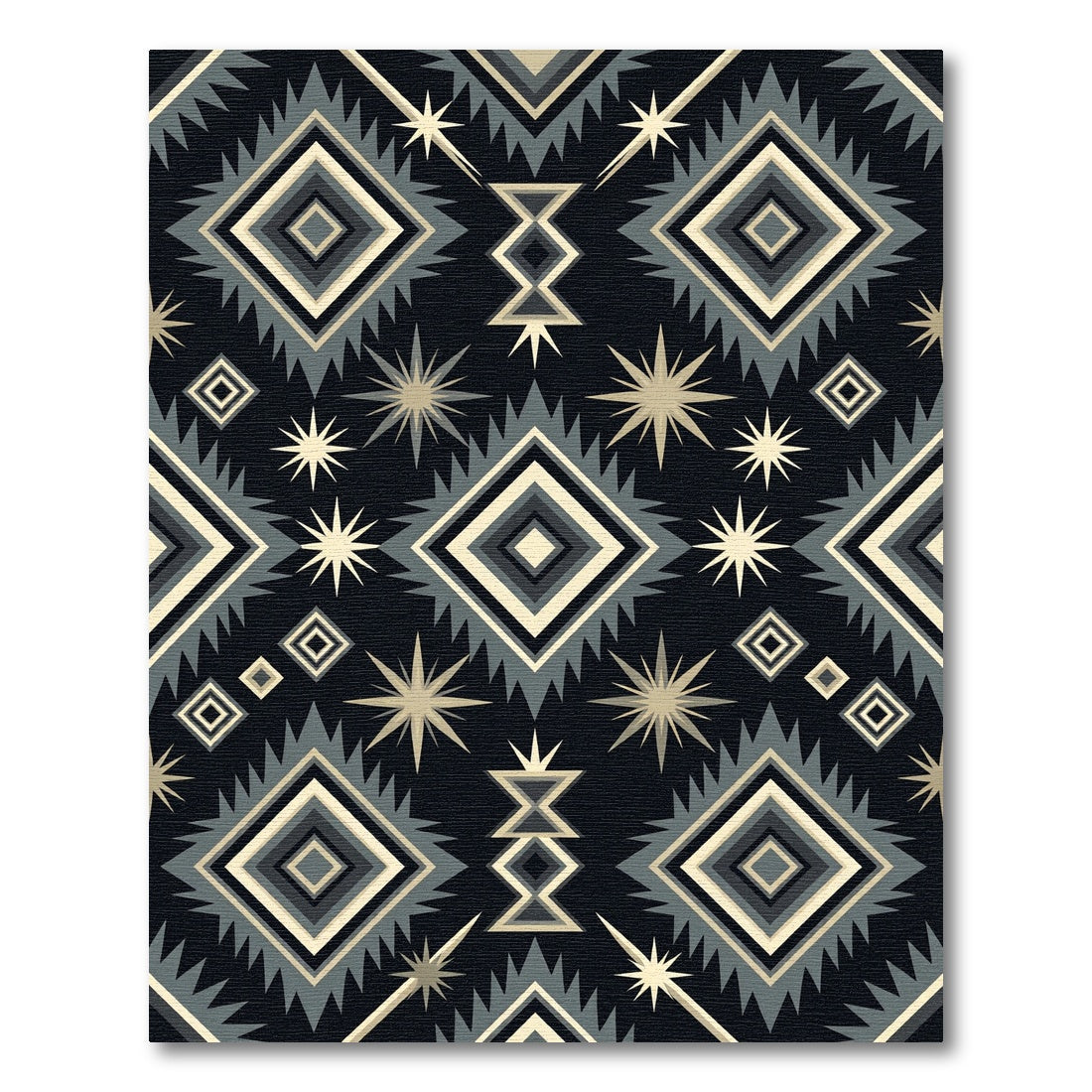Geometric Diamond Starburst Navajo Rug
