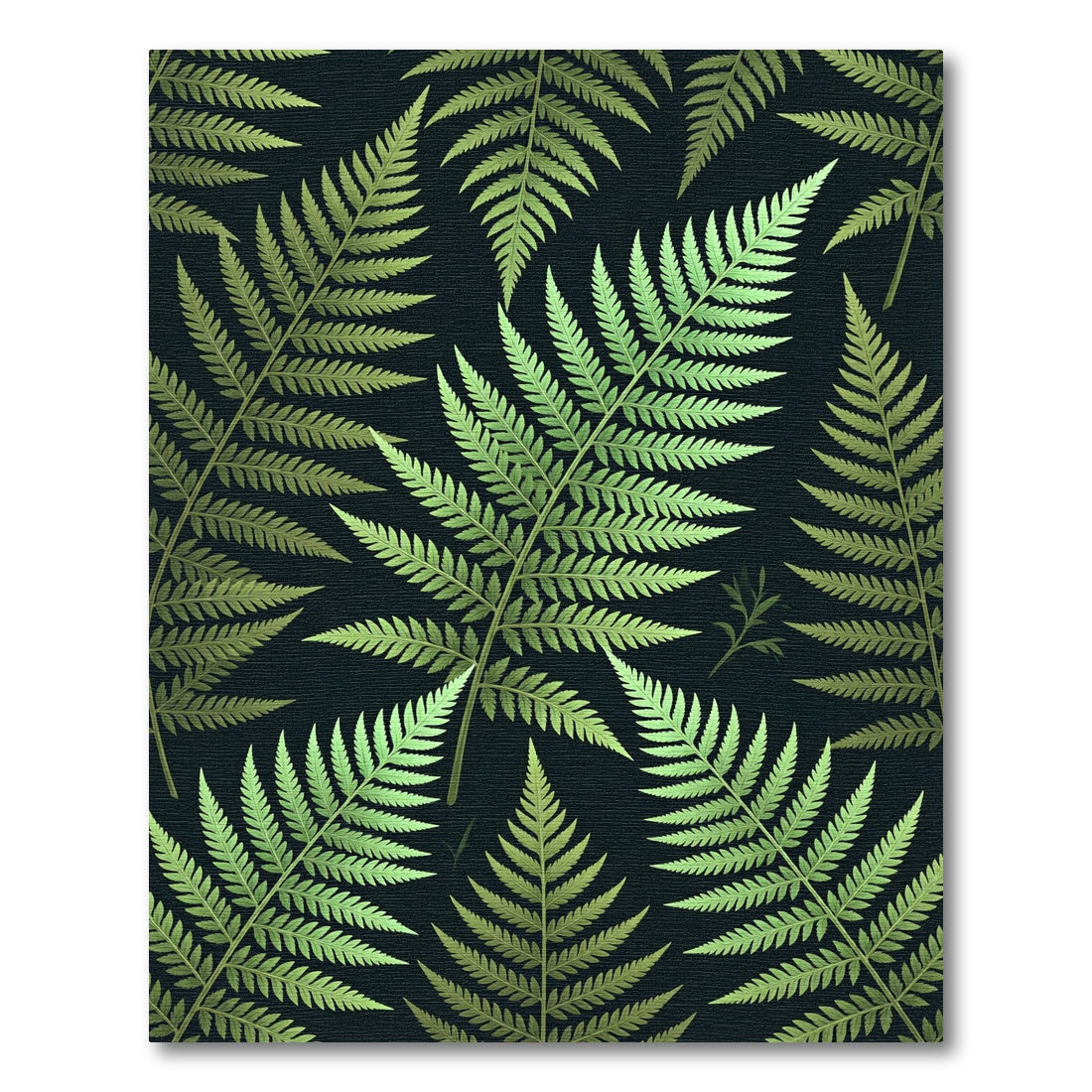 Lush Green Fern Botanical Repeat Rug