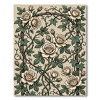 Cream Rose and Ivy Garden Vine Rug