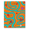 Orange Teal Alphabet Maze Rug