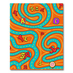 Orange Teal Alphabet Maze Rug