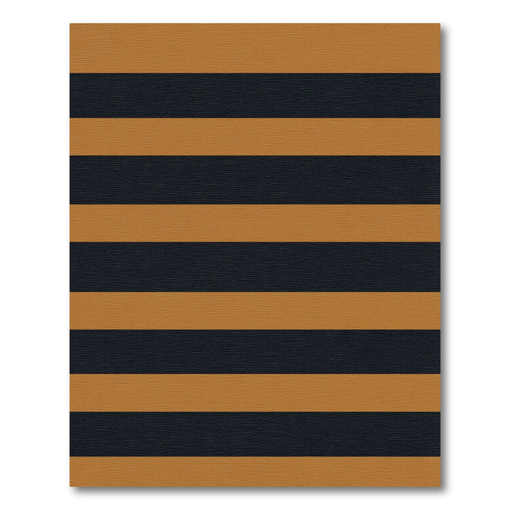 Bold Ochre and Graphite Horizontal Stripes Rug
